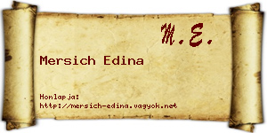Mersich Edina névjegykártya